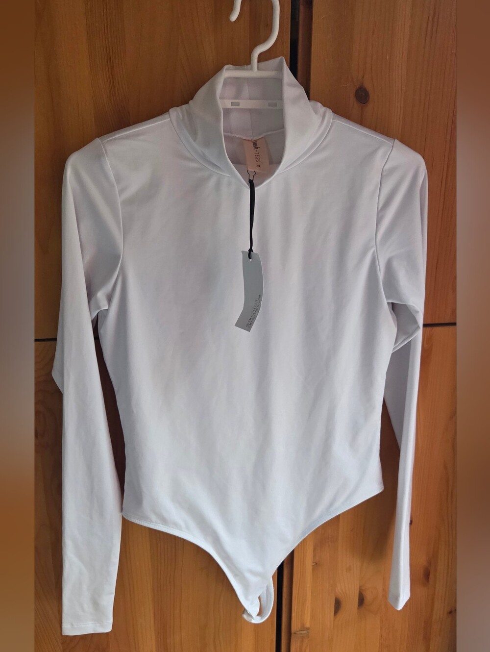 Smash & Tess NWT White Long Sleeve Roll Neck Bodysuit Size XS